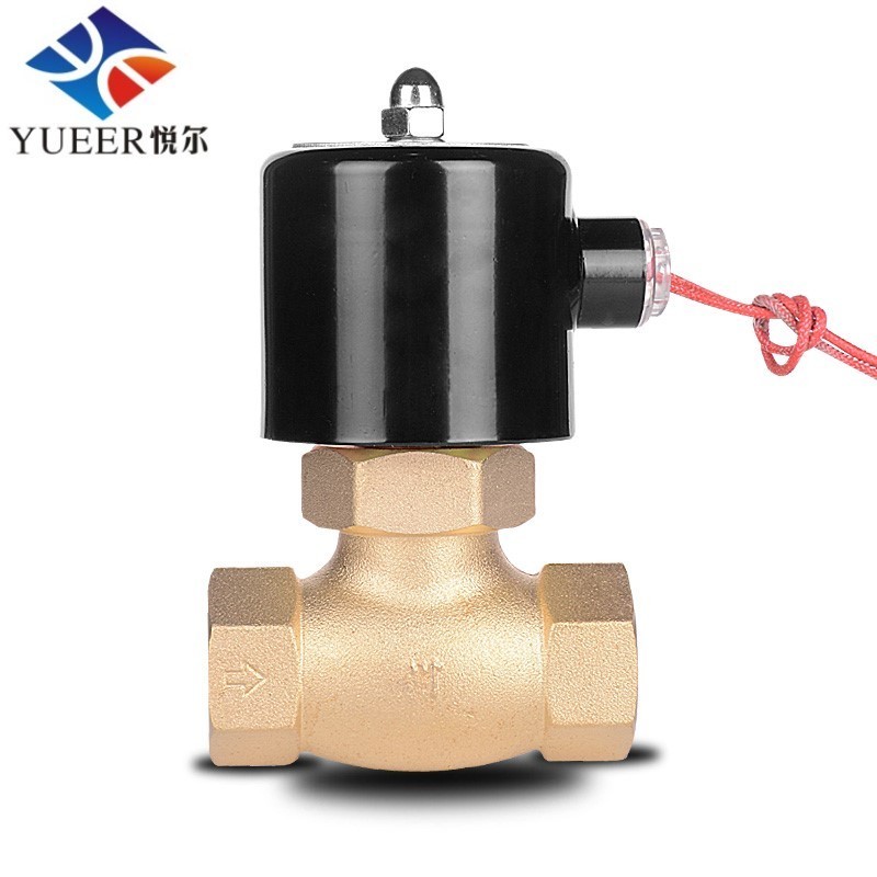 Yueer Normal closed high temperature 2 inch 24v 220v copper core coil air steam motor motorized control brass solenoid valve