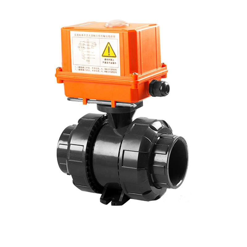 DN32-DN50 UPVC Manual Automatic Water Valve plastic motor Normally closed anti-corrosion shut-off valve for chemical industry