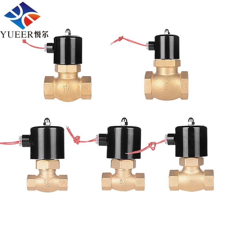 Yueer Normal closed high temperature 2 inch 24v 220v copper core coil air steam motor motorized control brass solenoid valve