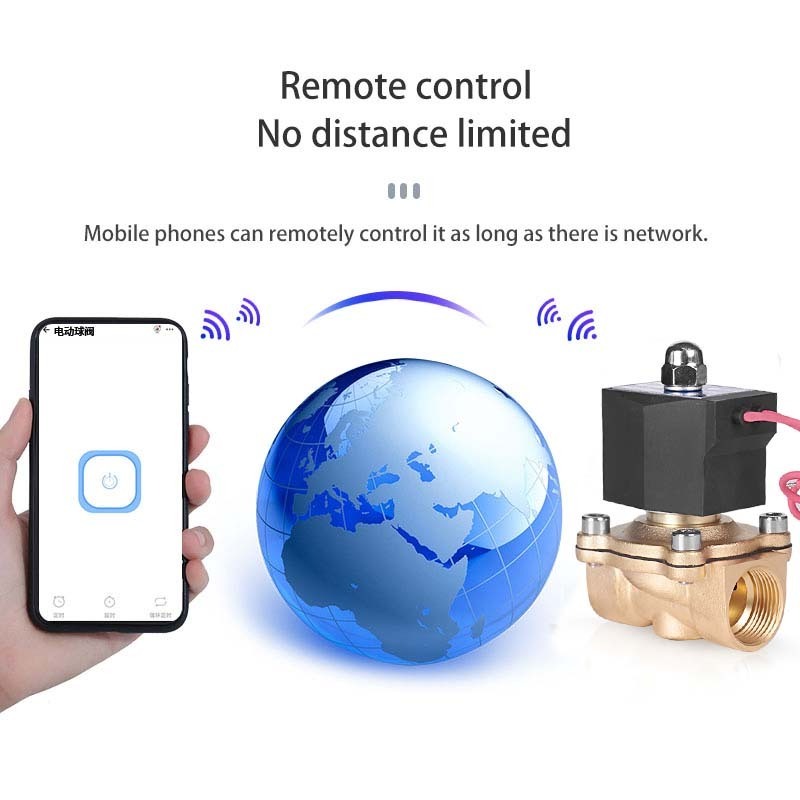 wifi smart Remotely Control the Valve on the Mobile Phone WIFI Brass Solenoid Valve Water Valve