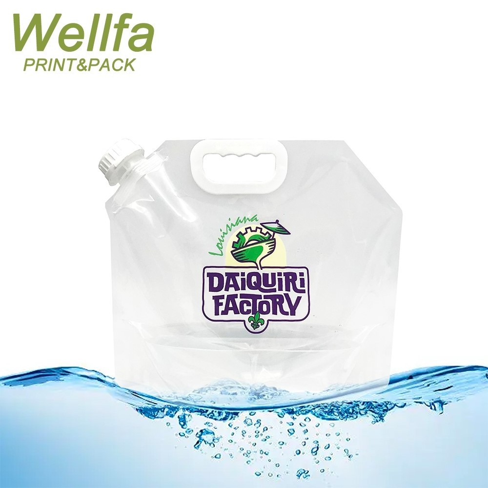 Custom Foldable Water Liquid Stand Up 1 Gallon Bag 1000Ml Rice Food Refill Packaging Clear 1L 2L 3L 4L 5L Spout Pouch