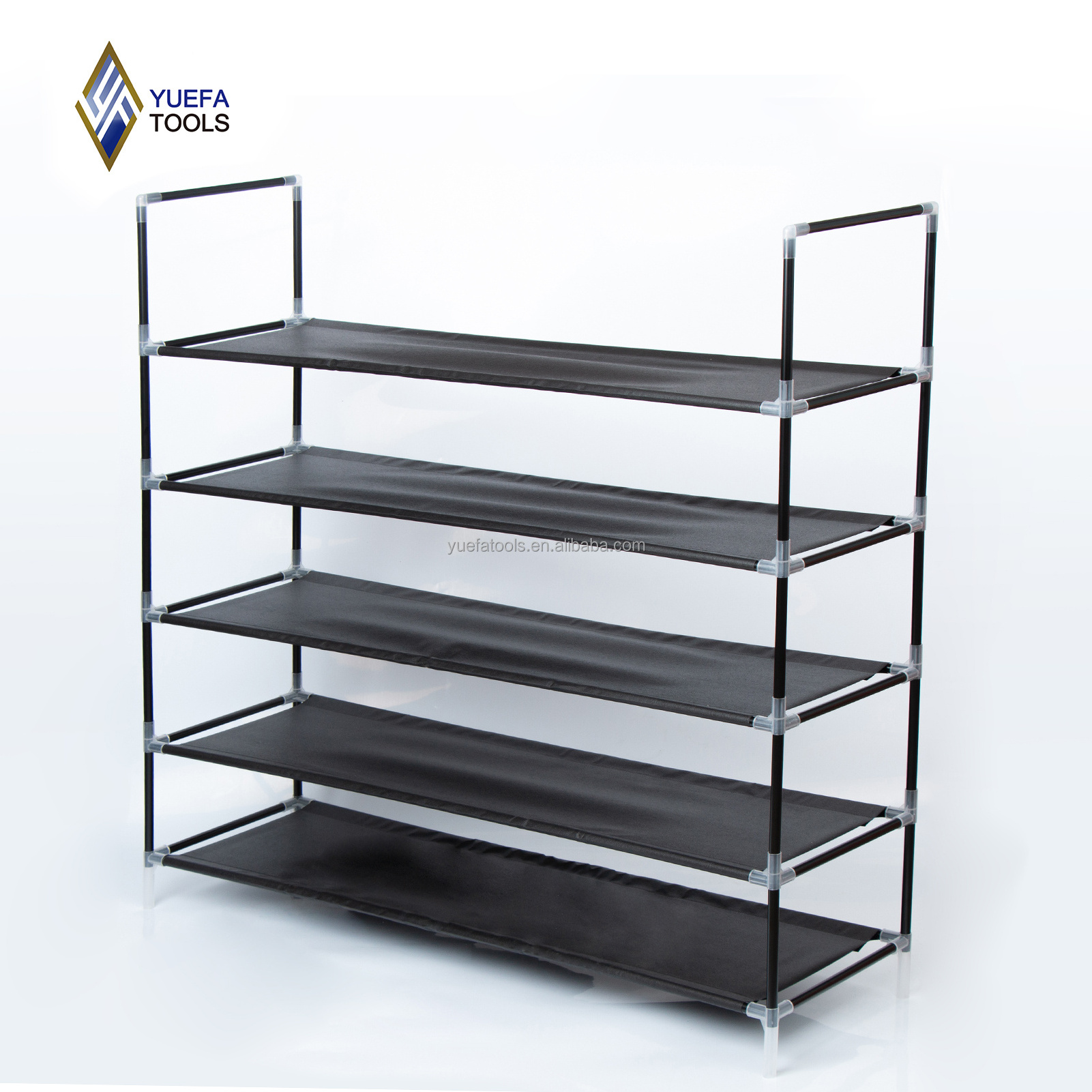 Shoe Storage Organizer with Non Woven Fabric Shoe Tower Shelf Metal Shoe Rack