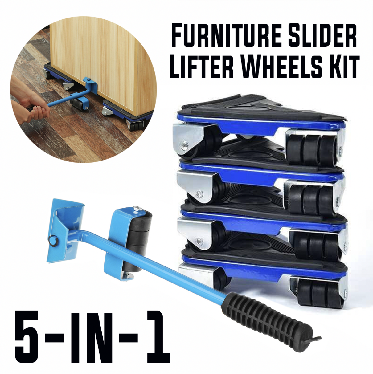 Hot Sells 5 In 1 Moving Heavy Object Handling Tool Floor Safe Furniture Rollers Move Tools