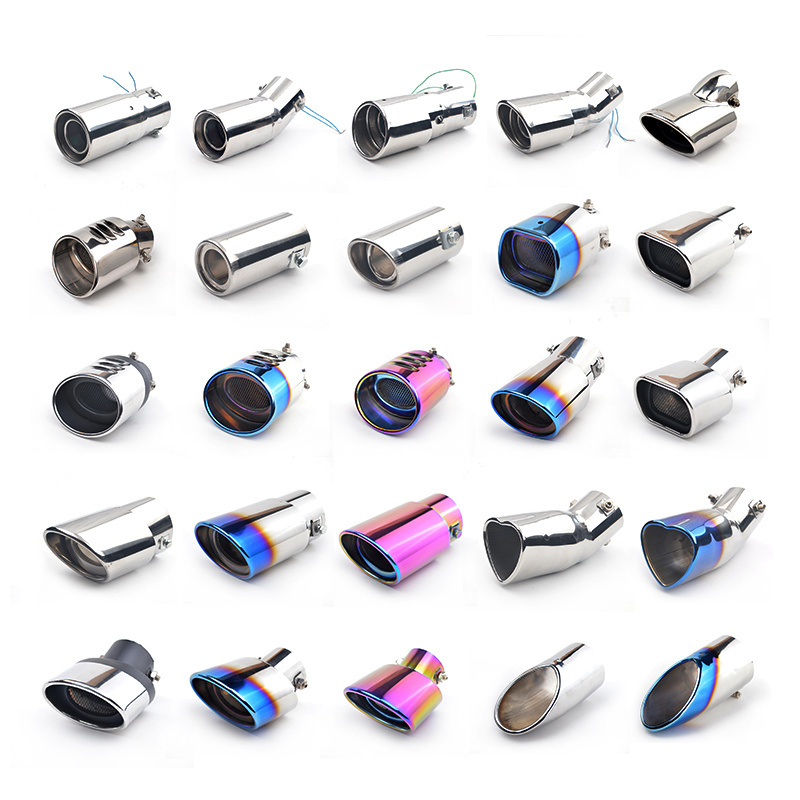 Customized Color Stainless Steel  Car Exhaust Tail Pipes Performance Exhaust Pipe Tips For Universal Car