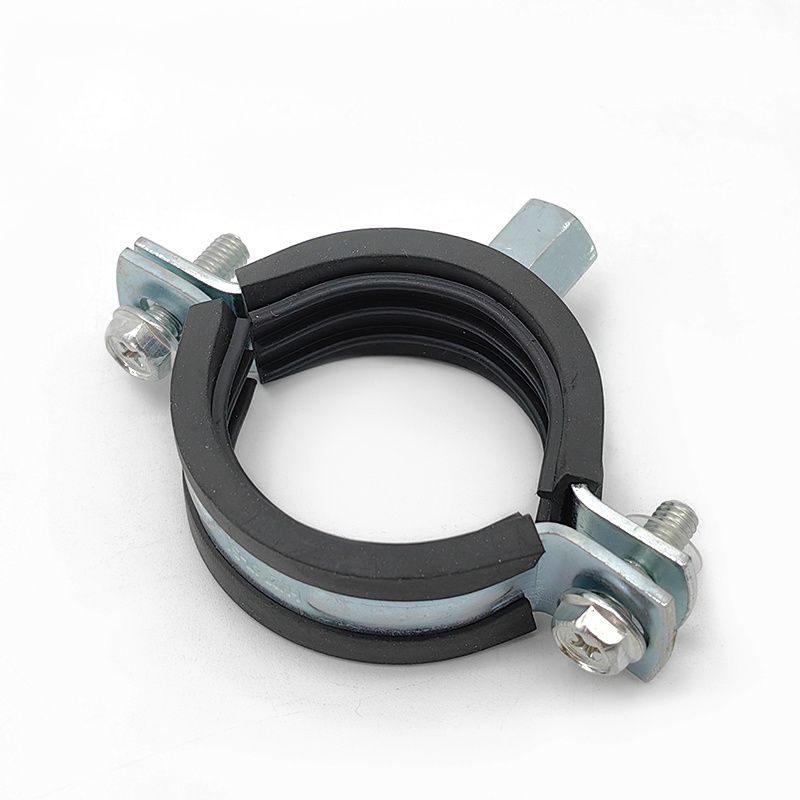 Custom Tubing Cable Abrazadera Lock Quick Fist Clamp Black 50mm Rubber Lined Two-screw Hose Clamps Stainless Pipe Clip