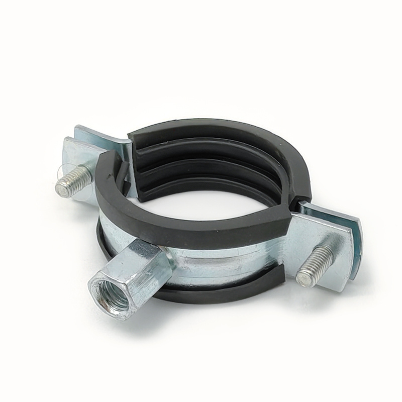 Custom Tubing Cable Abrazadera Lock Quick Fist Clamp Black 50mm Rubber Lined Two-screw Hose Clamps Stainless Pipe Clip