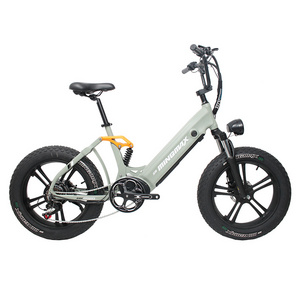 MINMAX  Ebike 500w step through fat tire 20 inch retro style cruiser ebike electric bicycle bike hidden battery ebike