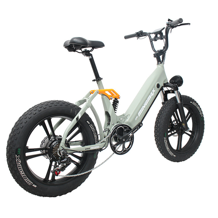 MINMAX  Ebike 500w step through fat tire 20 inch retro style cruiser ebike electric bicycle bike hidden battery ebike