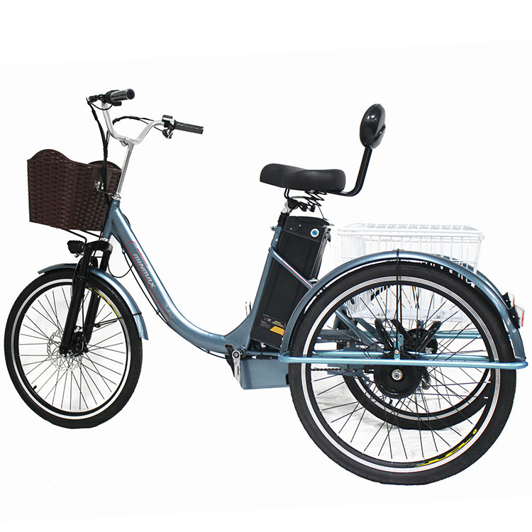 Hot sell cargo tricycle steel frame 24 inch front disc brake tricycles suitable adult factory direct sale motorized tricycle