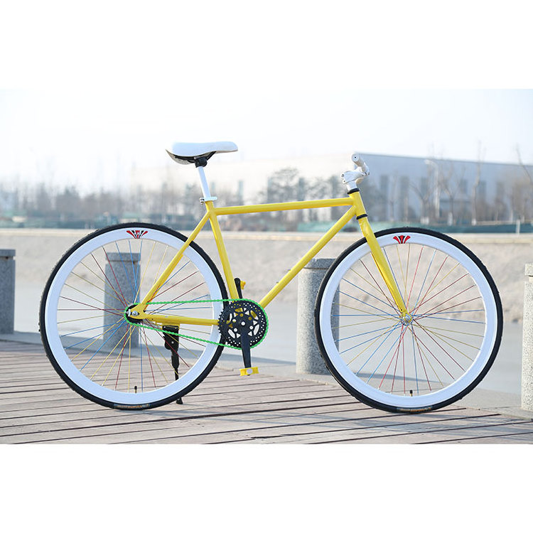 MINMAX Hot sale single speed vintage fixed gear bike lightweight carbon steel frame 700C  cheap adult fixed gear street bicycle