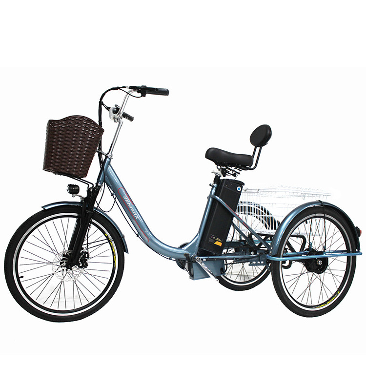 Hot sell cargo tricycle steel frame 24 inch front disc brake tricycles suitable adult factory direct sale motorized tricycle