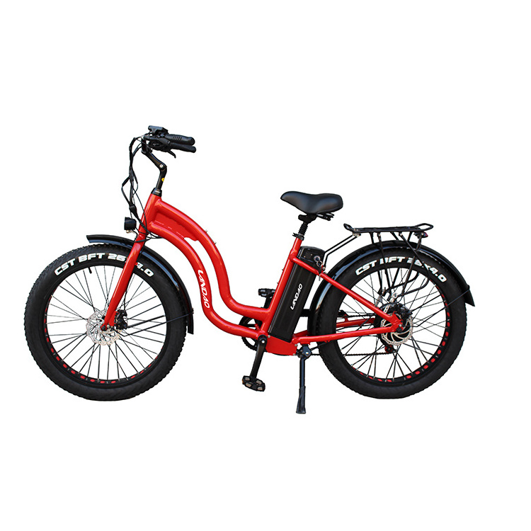 Two Wheel City bike electric bike for adult, Low step thru scrambler Fat tire city ebike 26*4.0 fat tyre beach cruiser e bike