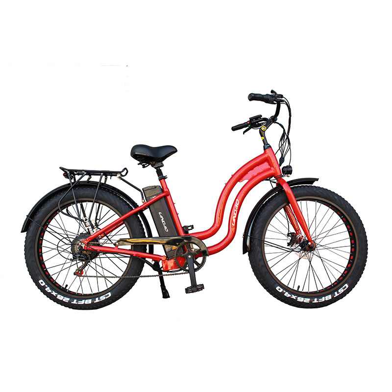 Two Wheel City bike electric bike for adult, Low step thru scrambler Fat tire city ebike 26*4.0 fat tyre beach cruiser e bike