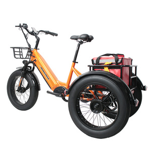 MINGMAX big 3 wheel off road fat tire pedal assist electric trike bike for adults electric cargo bike 3 wheel