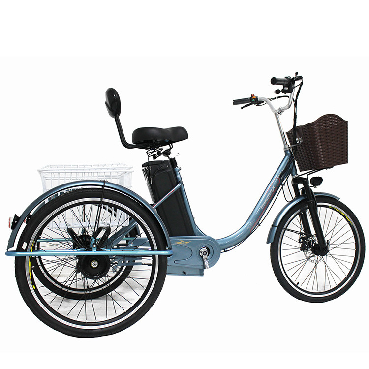 Hot sell cargo tricycle steel frame 24 inch front disc brake tricycles suitable adult factory direct sale motorized tricycle