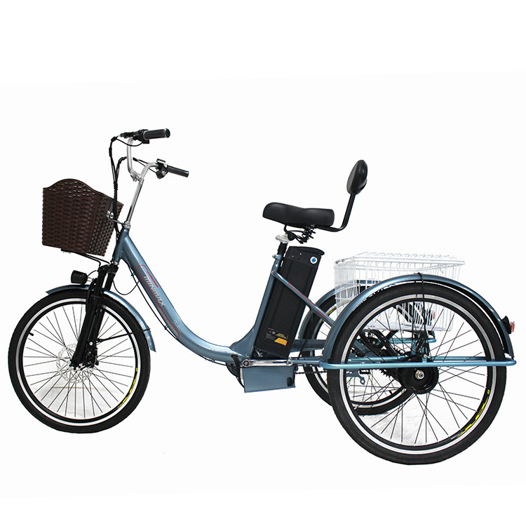 Hot sell cargo tricycle steel frame 24 inch front disc brake tricycles suitable adult factory direct sale motorized tricycle