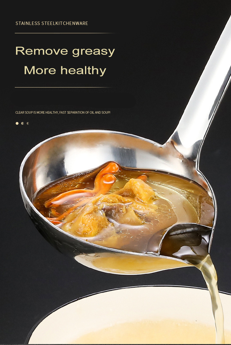 Stainless Steel Ladle Oil Separator Kitchen Household Filter Spoon