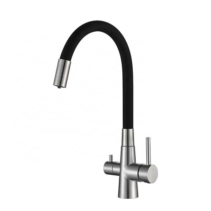 Best-selling Silicone Elbow Faucet Three-hole Water Purification Kitchen Faucet British Water Mixing Valve Kitchen Faucet