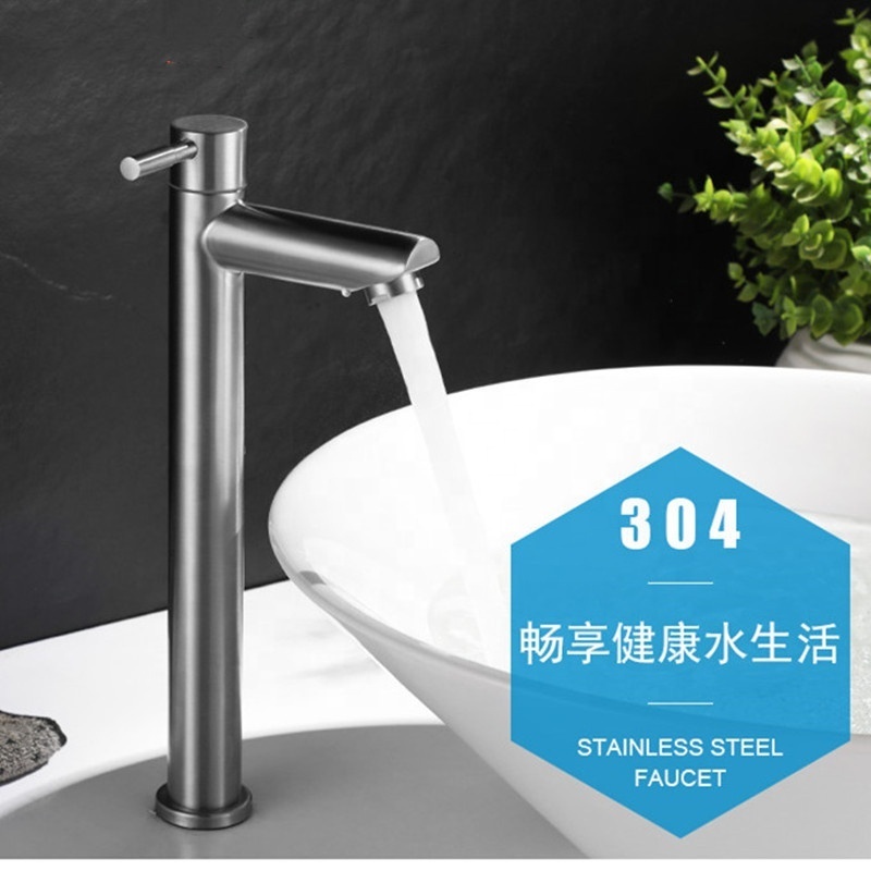 Modern Gourmet Kitchen Faucet Stainless Steel Single Handle Basin Faucet