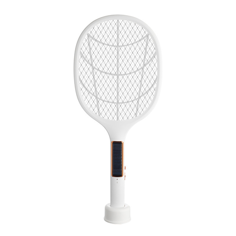 Hand-hold  Solar Mosquito Racket  USB Rechargeable Bug Zapper Electric Fly Insect Racket Mosquito Swatter