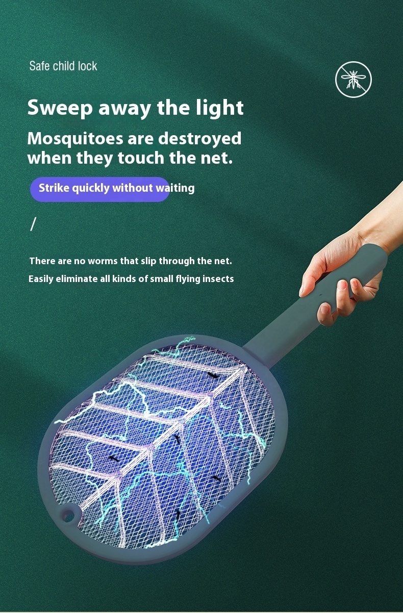 China New Products Electronic Mosquito Bat Insect Rackets Bug Zapper Rechargeable Mosquito Bat Swatter