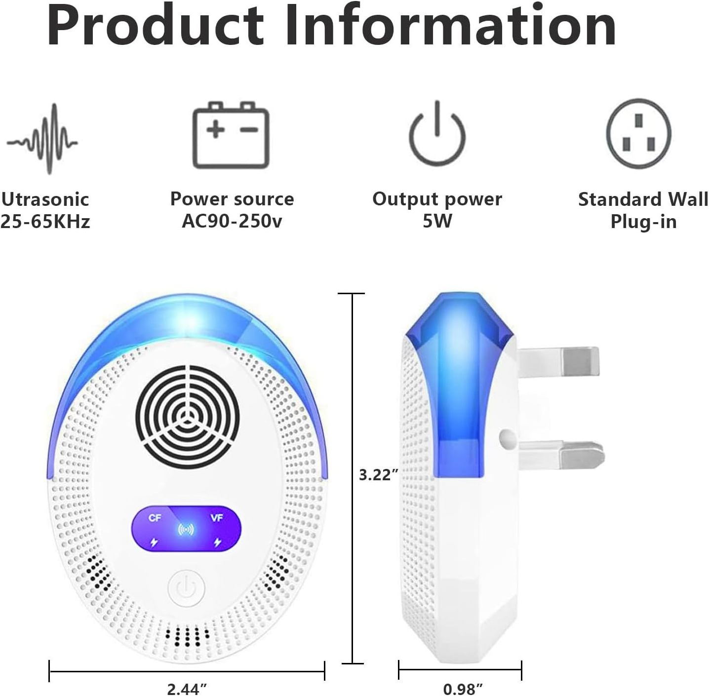 amazon Hot Sale mouse trap ultrasonic mosquito repellent portable smart pest repeller insect mole pest reject