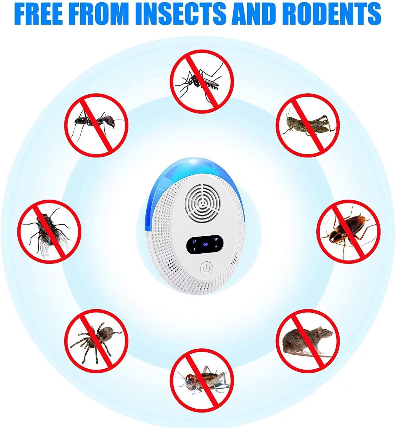 amazon Hot Sale mouse trap ultrasonic mosquito repellent portable smart pest repeller insect mole pest reject