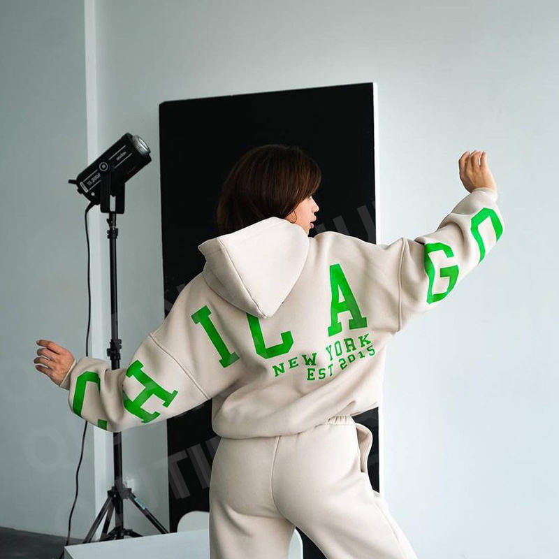 YHH-081 Custom Logo Hoodies And Sweat Pants Jogger Set Woman,Women Tracksuit 2 Two Piece Set Sweatpants And Hoodie Set