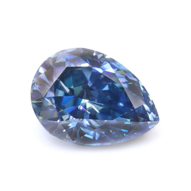 wholesale Jewelry moissanite factory  shaped royal blue pear moissanite diamond stone with certificate