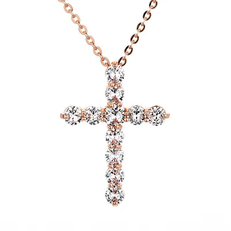 Geometry vvs moissanite diamond cross pendant necklace women 925 sterling silver hiphop moissanite cross pendant for men