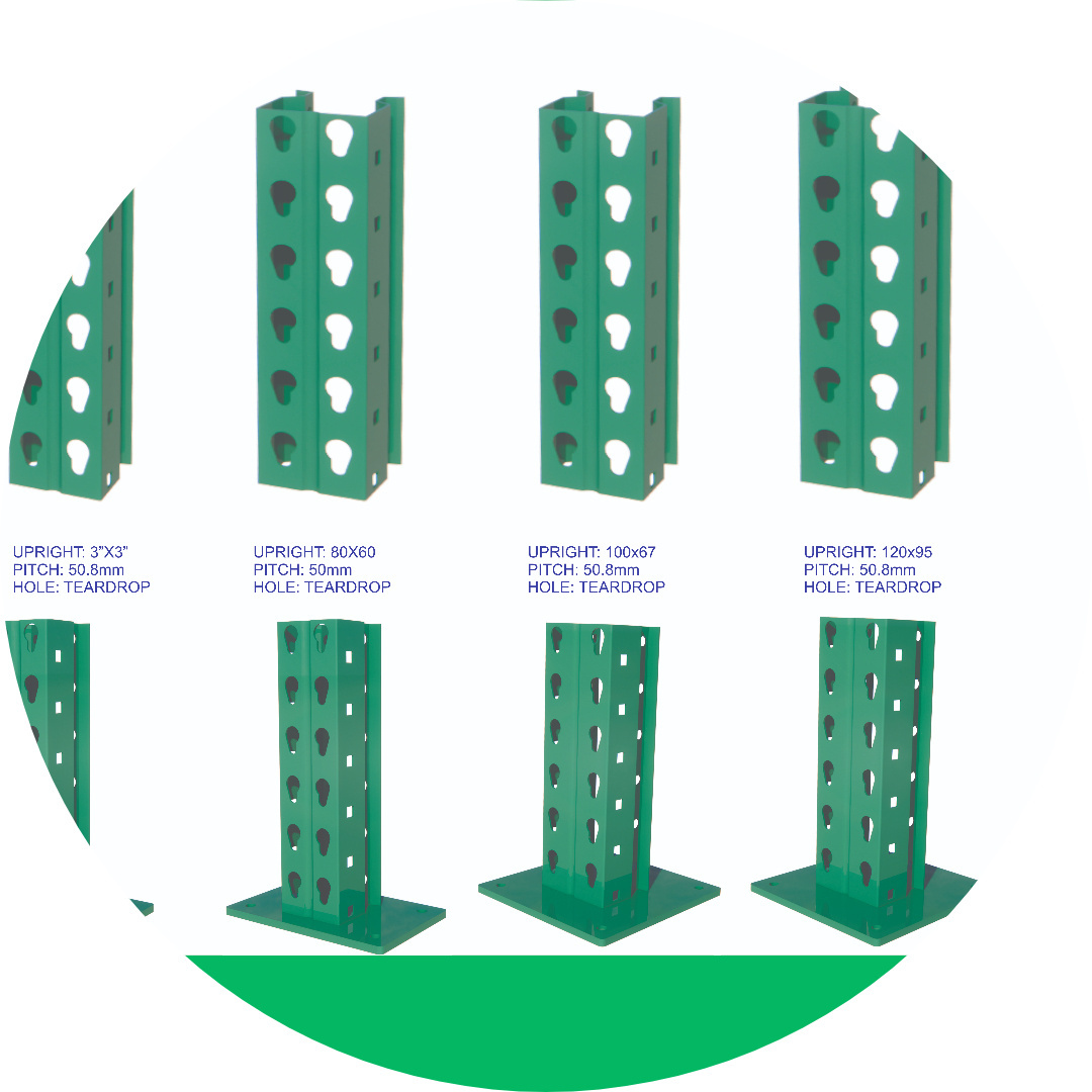 warehouse system pallet racking with teardrop holes for upright america standard heavy duty