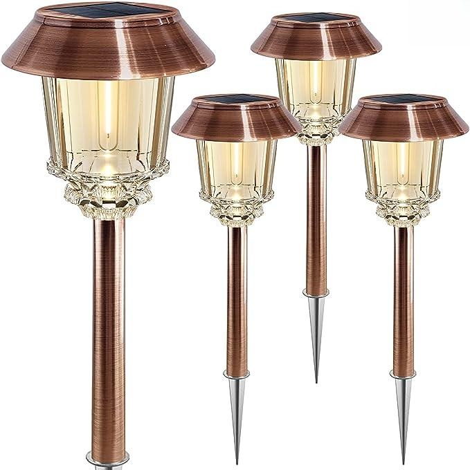 Outdoor Waterproof Sturdy Garden Yard Landscape Lighting Lamp Solar Led Hollow Cone-shaped Ground Plug Lawn Lights