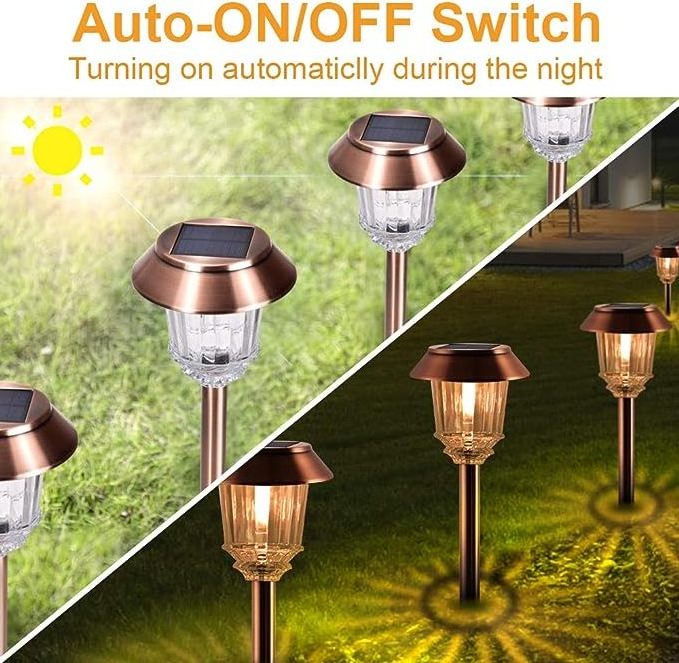 Outdoor Waterproof Sturdy Garden Yard Landscape Lighting Lamp Solar Led Hollow Cone-shaped Ground Plug Lawn Lights