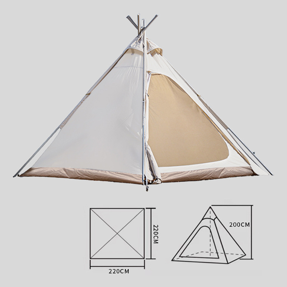 Outdoor Tent Camping Fine Camping Pyramid Rain Proof Oxford Cloth Canopy Shed Inside