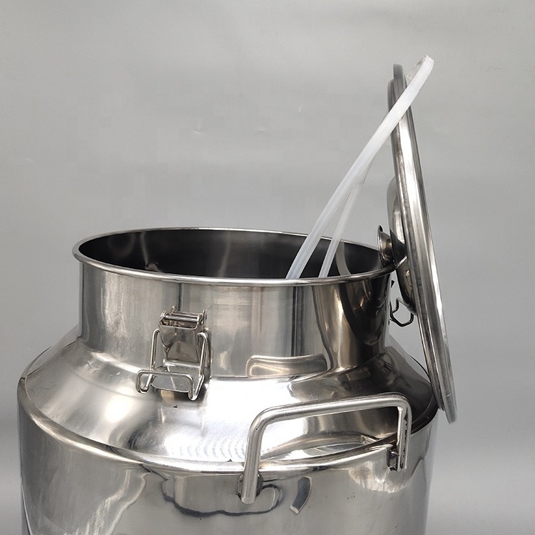 Big Capacity Dairy Farm Stainless Steel Cylindrical Milk Cans Bucket Container