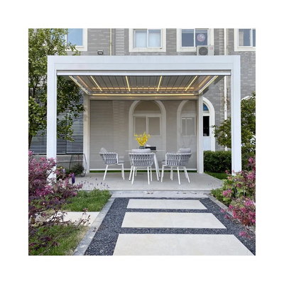 Made-in-China Aluminum Rainproof Electric Roof Adjustable Bioclimatic Pergola Patio Cover Garden Gazebo Louvered Pergola