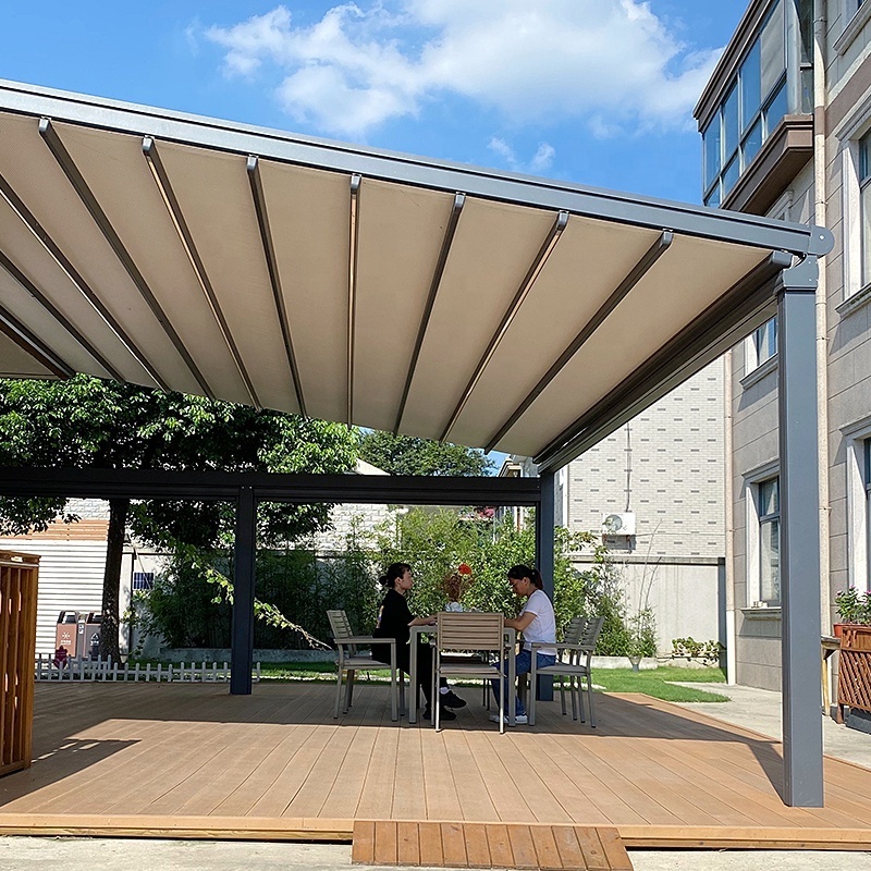 Aluminum Motorized Car Roof Tent Side Awning Retractable Pergola Roof Awning Patio Cover Folding Arm Awning