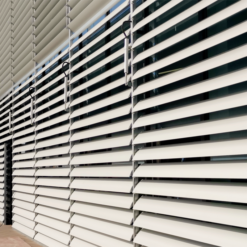 High Quality Building Facade Sun Shade Electric Shades Shutters Blinds Aluminum Jalousie Aerofoil Louver