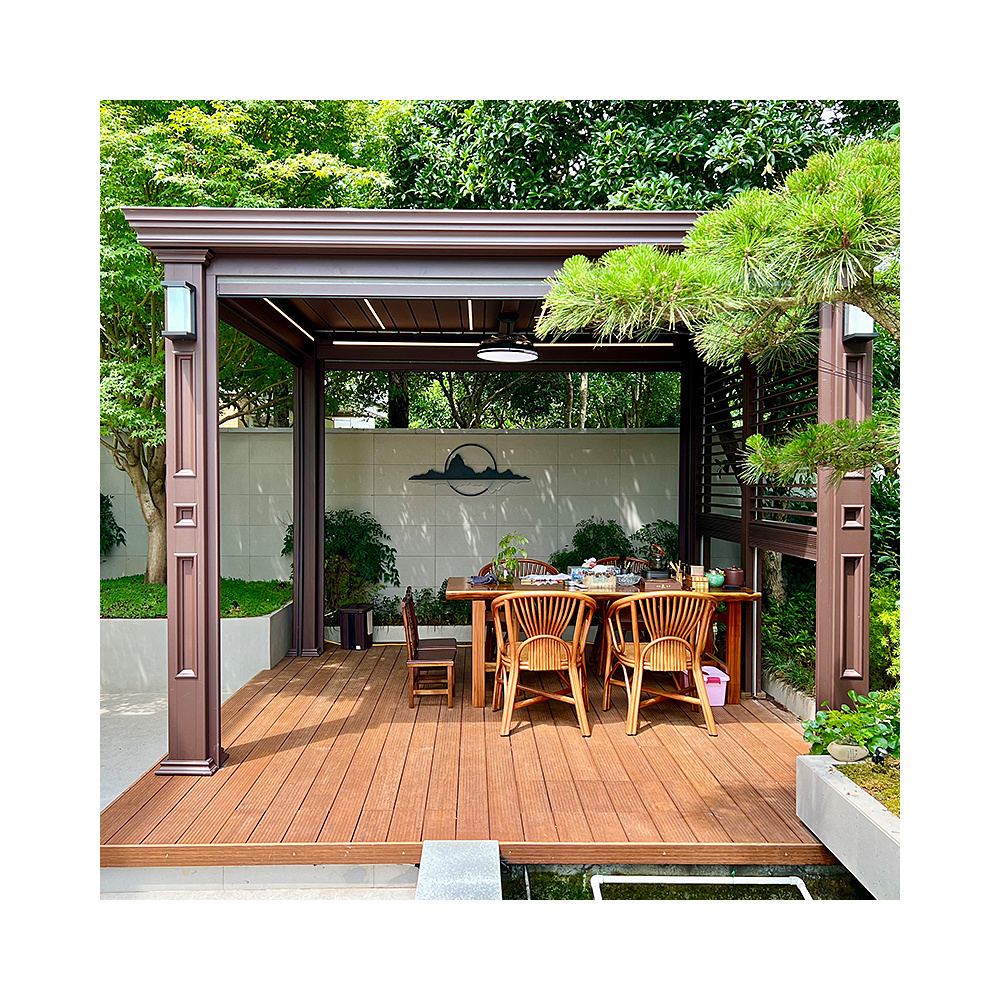 aluminum pergola side wall With LED Strips outdoor retractable pergola aluminum canopy  aluminum swimming pool pergola