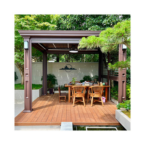 aluminum pergola side wall With LED Strips outdoor retractable pergola aluminum canopy  aluminum swimming pool pergola