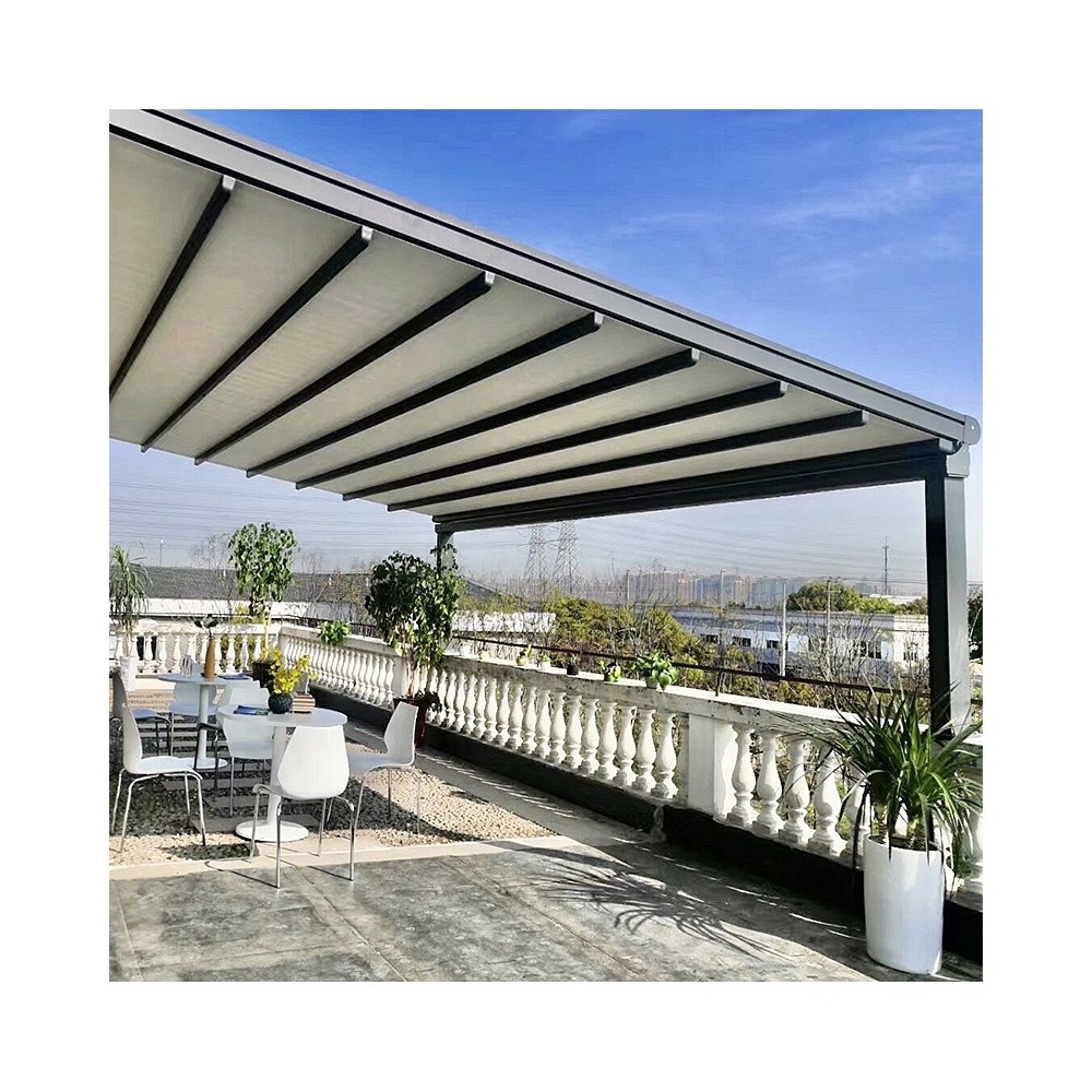 Aluminum Motorized Car Roof Tent Side Awning Retractable Pergola Roof Awning Patio Cover Folding Arm Awning