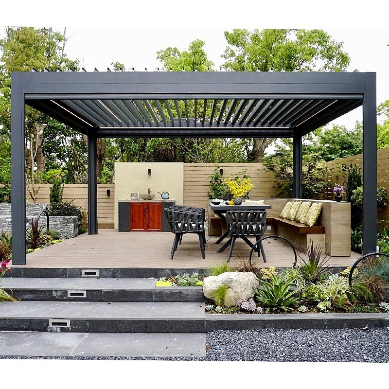 Best Price Outdoor Bioclimatic Pergola Metal Garden Gazebo Motorized Aluminum Louvered Pergola