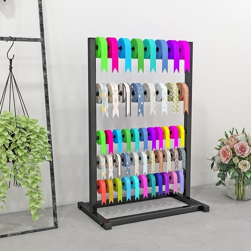 Factory Price Ribbon Holder Countertop 5 Tier Ribbons Display Stand For Flower Shop Cake Shop Desktop Storage Rack