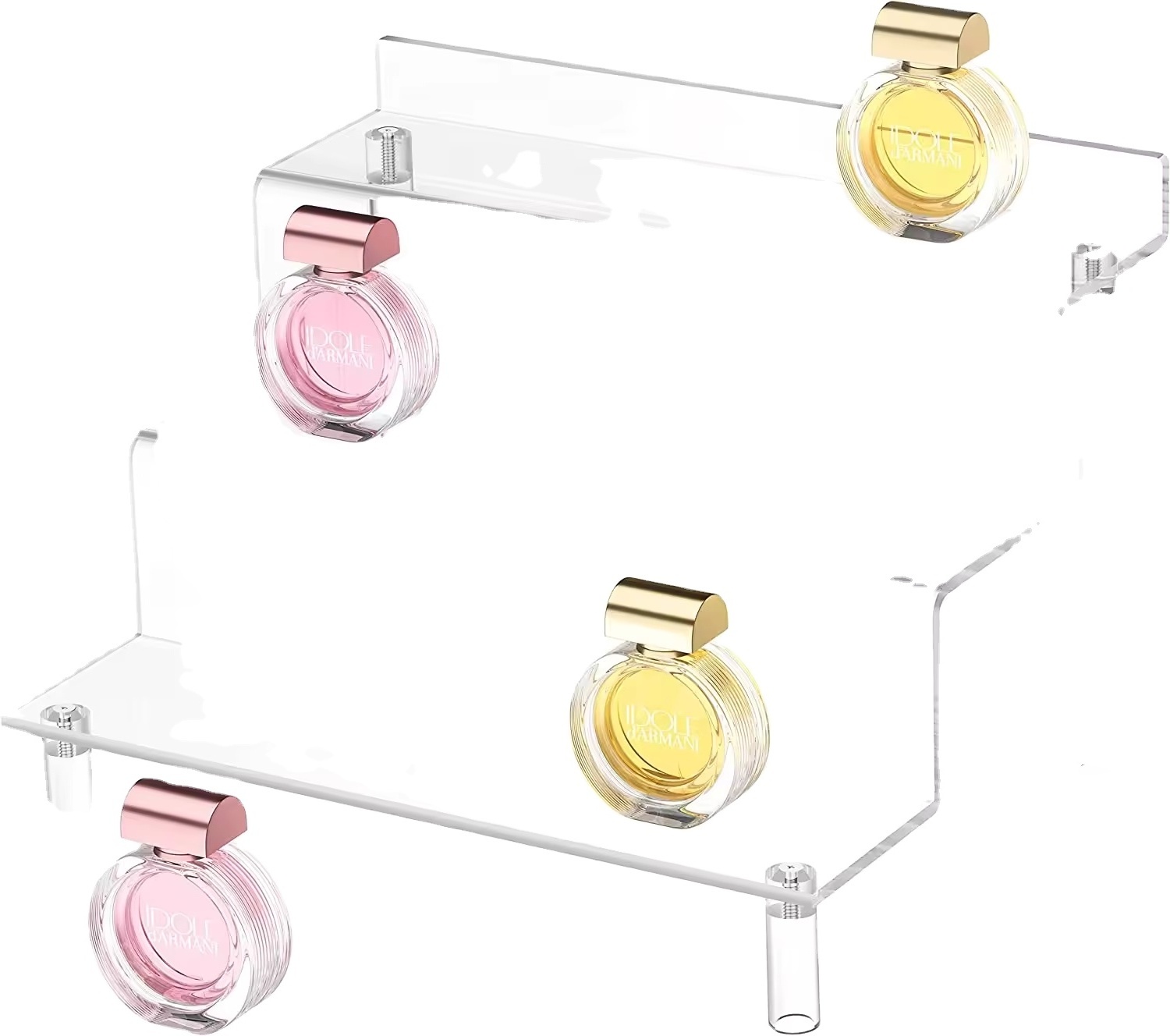 Clear Acrylic Display Riser Display Shelf for Perfume Action Figure Holder Makeup Organizer Acrylic Cake Stand