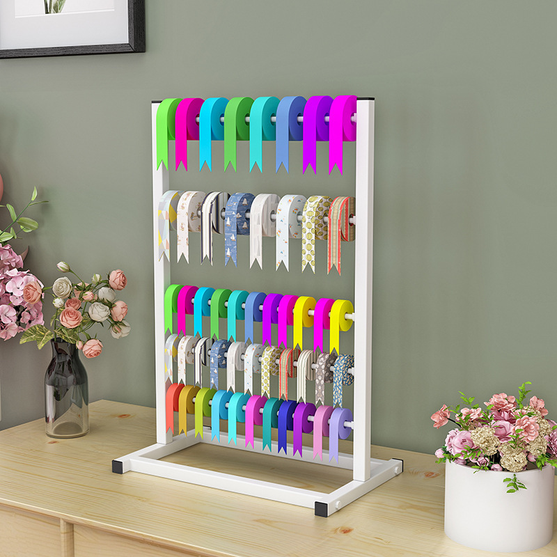 Factory Price Ribbon Holder Countertop 5 Tier Ribbons Display Stand For Flower Shop Cake Shop Desktop Storage Rack