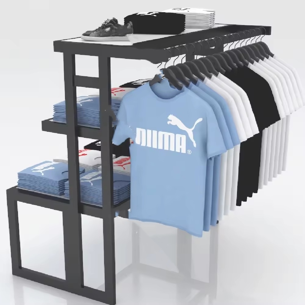 Factory Popular Metal Multi-layer Garment Display&Storage Rack for Clothes Shop T-shirt Display