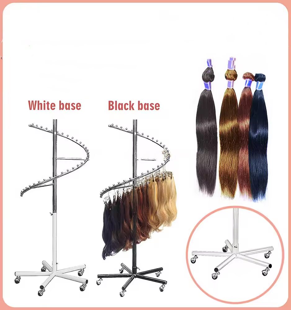 2024 Hot Multi-application Spiral Clothing Rack Display Stand Hair Extension Holder for Stores Barber Shop Display