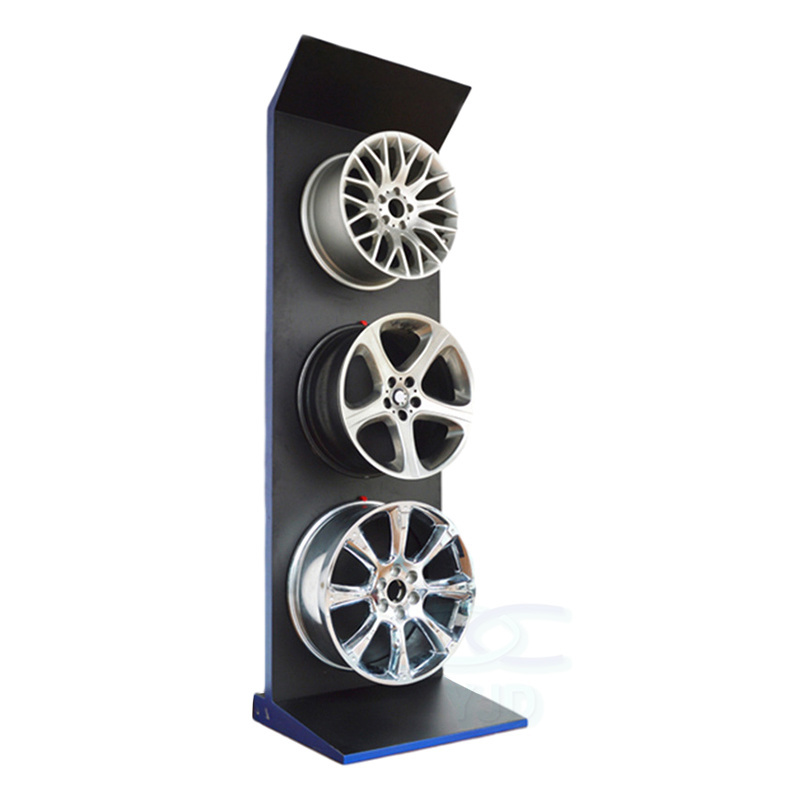 Factory Customized Car Wheel Tire Storage Rack Holder Hanging Car Wheel Hub Rim Sample Metal Display Rack