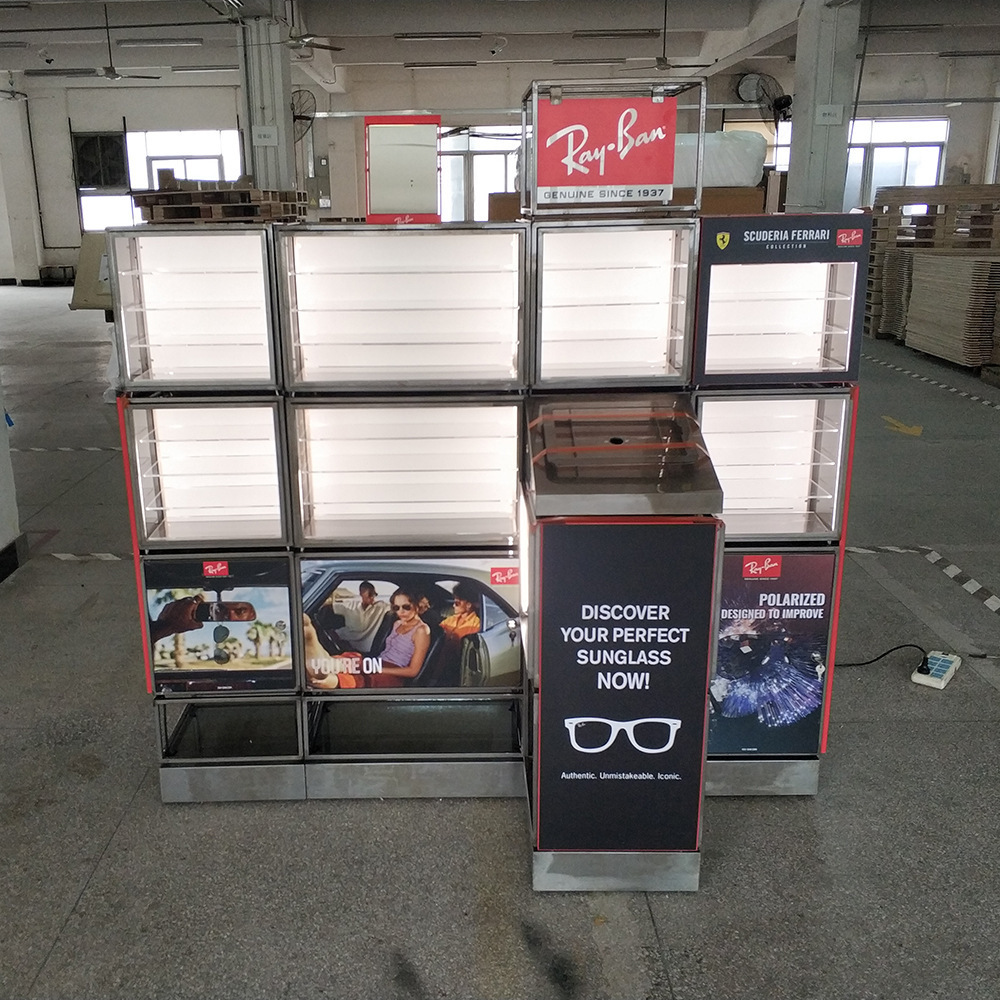 Modern Design Brand Acrylic Sunglasses Display Stand Eyeglass Floor Standing Glasses Display Rack For Store Retail