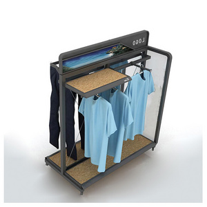 New Fashion Brand Store Clothing Rack Modern Metal Hanging Clothing Display Stand For Garment Retail Store